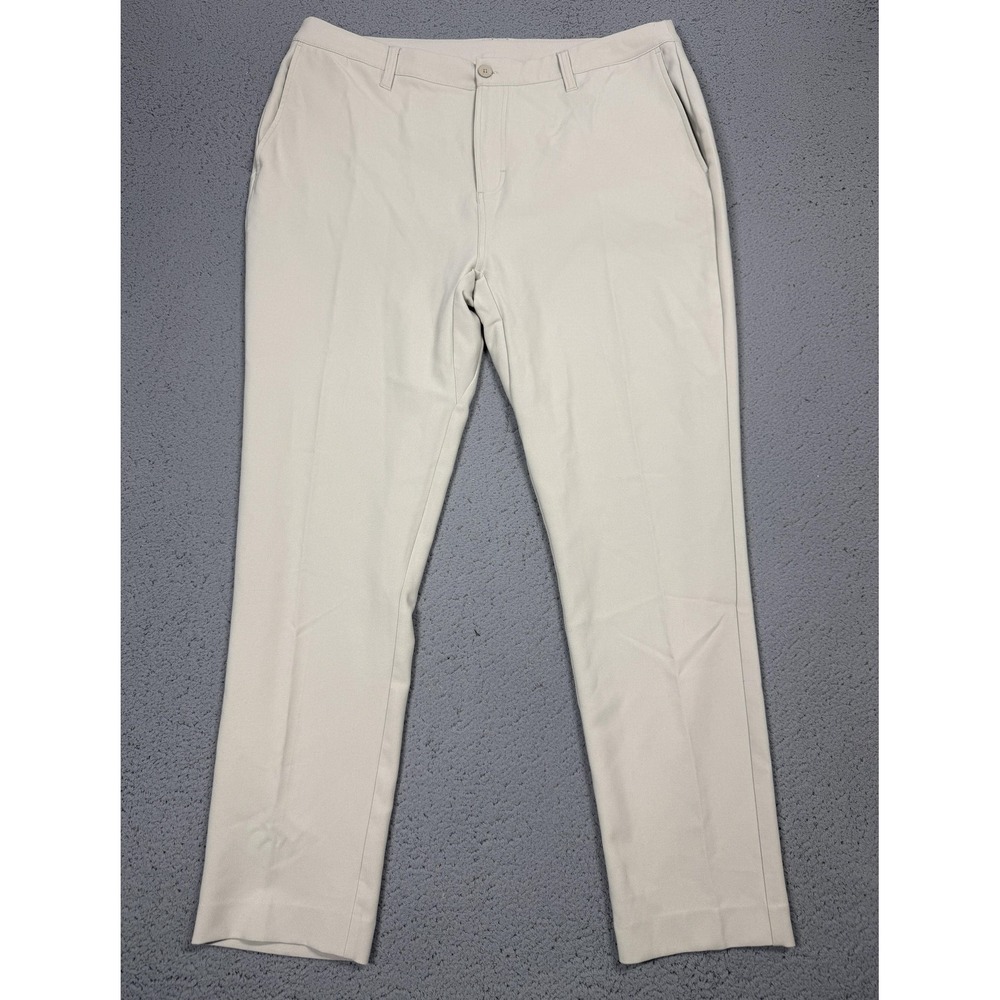 BYLT Pants Mens 40x30 Beige Microfiber Chino Stretch Casual Golf Travel